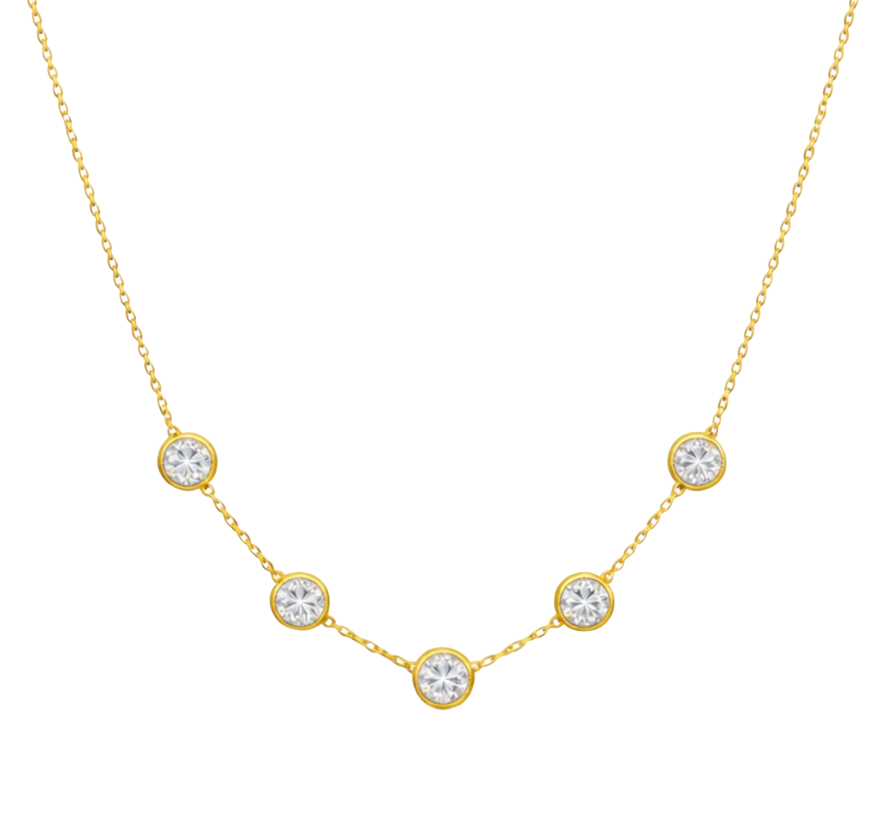 Crystal Bezel Station Necklace $16