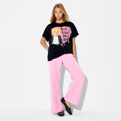 Women's Tiffany Valentine Oversized Short Sleeve Graphic T-Shirt - Black XXS