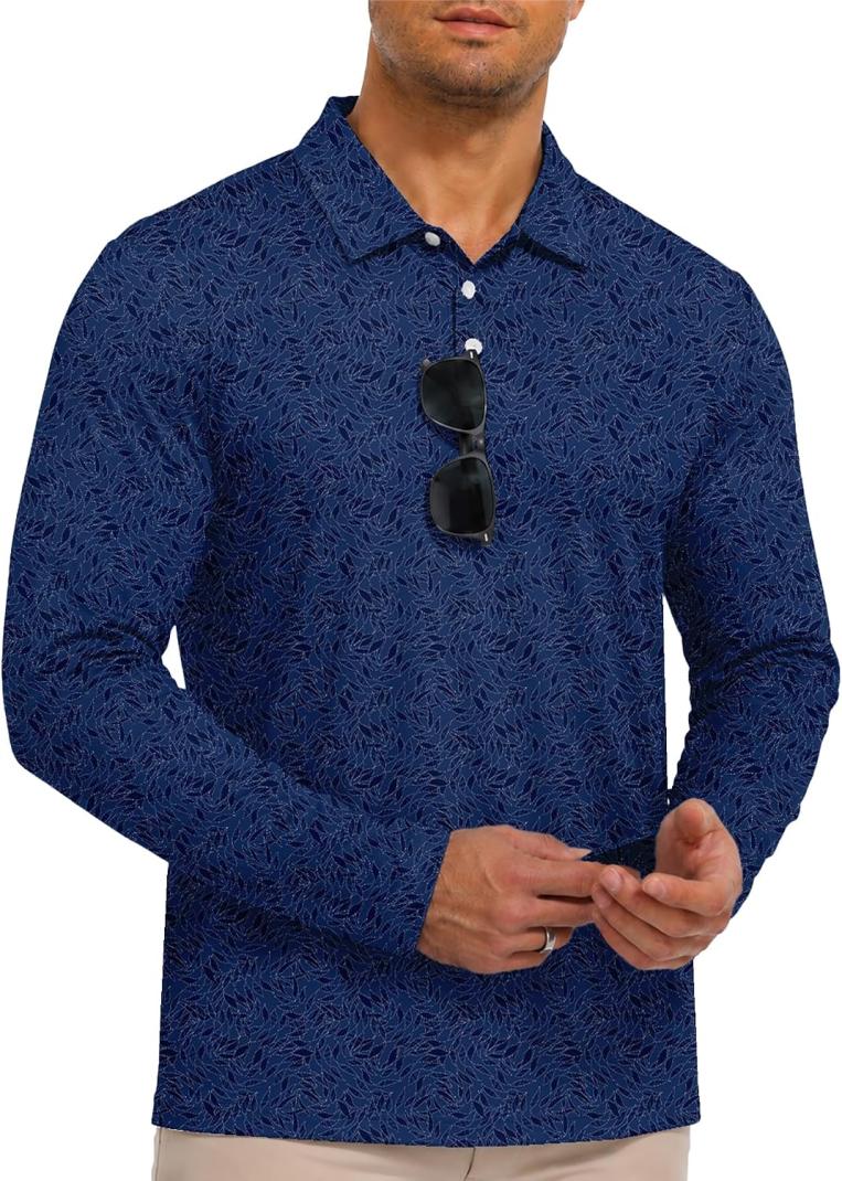 ZITY Men's UPF 50+ Long Sleeve Golf Polo Shirt Amazon