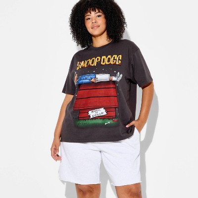 Women's Snoop Dog Oversized Short Sleeve Graphic T-Shirt - Black 3X