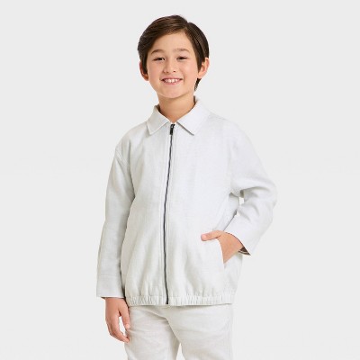 Boys' Linen Suit Bomber Jacket - Cat & Jack™ Light Gray L