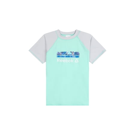 Reebok Boys Short Sleeve Rashguard with UPF 50+ Protection, Sizes 4-18
