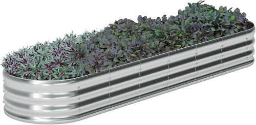 Zizin Galvanized 8x2x1-Foot Raised Outdoor Planter Box