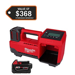 Milwaukee M18 18-Volt Portable Inflator w/ 5Ah Battery $192 + Free S&H