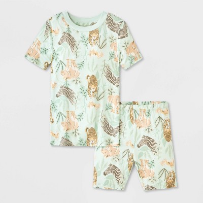Toddler 2pc Animal Planet Animals in the Wild Pajama Set - Light Green 4T