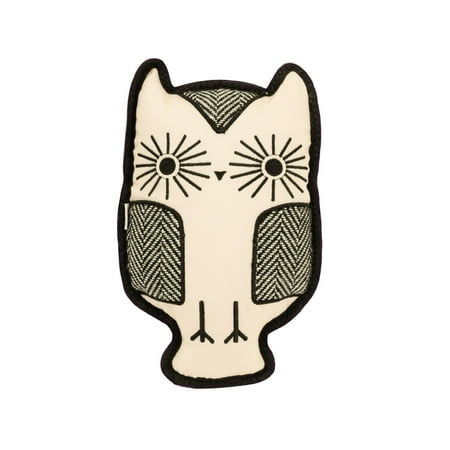 Harry Barker Durable Plush Herringbone Owl Squeaker Dog Toy, Brown, O7S