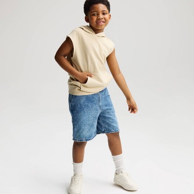 Boys' Sleeveless French Terry Hoodie - Cat & Jack™ Beige S