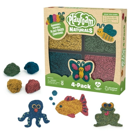 Educational Insights Plant-Based Playfoam Naturals 4-Pack, Sensory & Fidget Toy in 4 Colors, Ages 3+