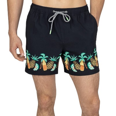 Party Pants Men's Tropic Like It's Hot Swim Shorts - Black M