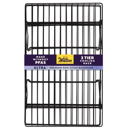 Wilton Ultra Non-Stick 15" x 9" 3-Tier Steel Cooling Rack Foldable Stackable Cooling Grid