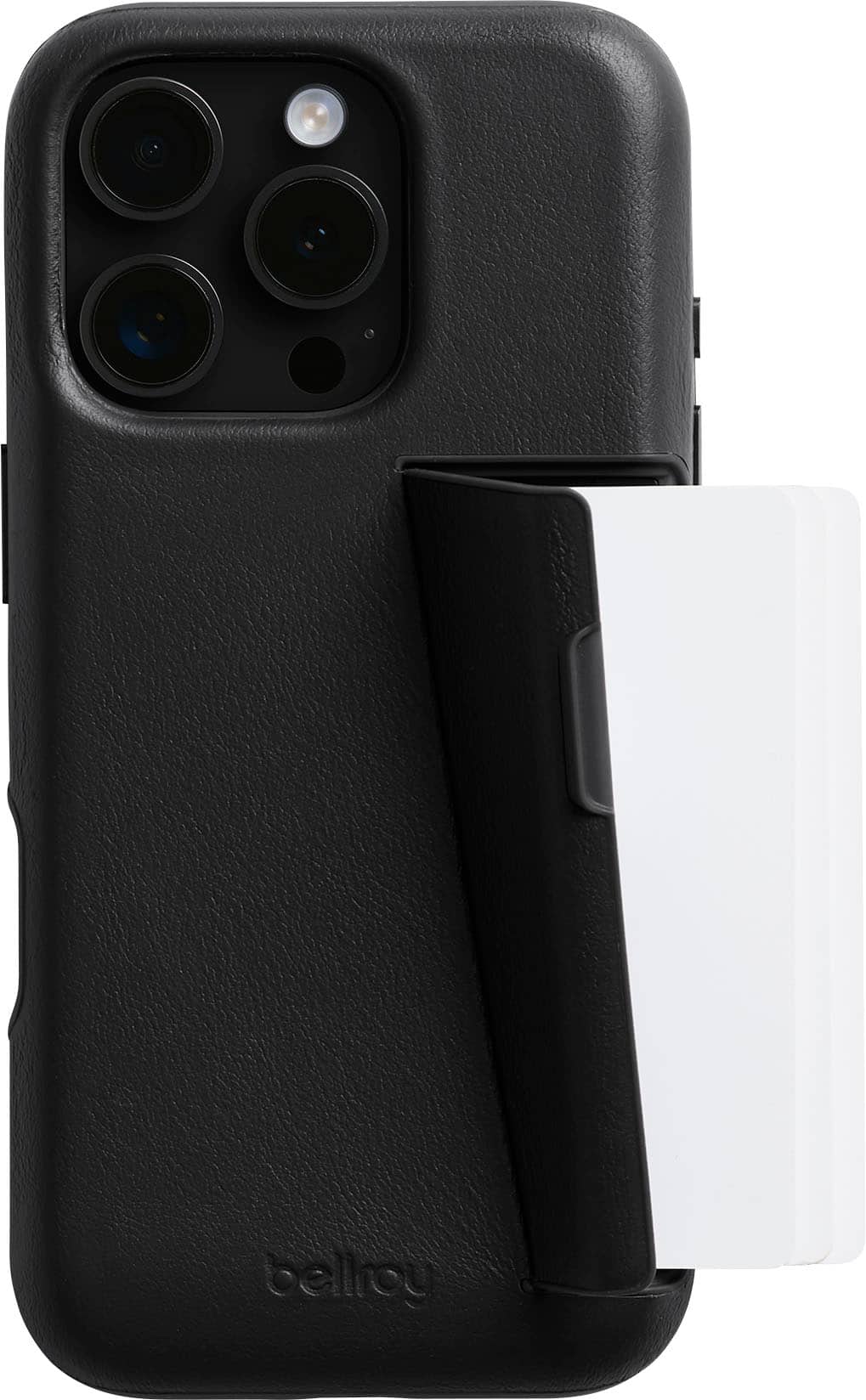 Bellroy - iPhone 16 Pro Leather Phone Case - 3 Card - Black