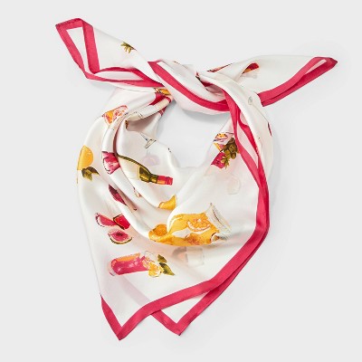 Shiny Square Scarf Food & Drink Print - A New Day™ Multicolor