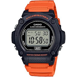 Casio Men's W219H Series Digital Watch (Various Colors) $17.95