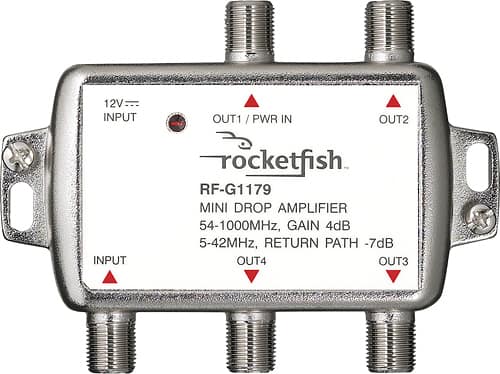 Rocketfish™ - 4 Output Coaxial Amplifier - Silver