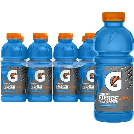 Gatorade Fierce Thirst Quencher Blue Cherry Sports Drinks, 20 fl oz, 8 Count Bottles