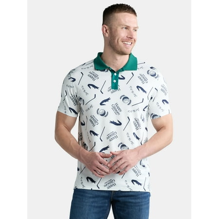 Happy Gilmore Men's and Big Men's Allover Print Graphic Polo Shirt, Sizes S-3XL