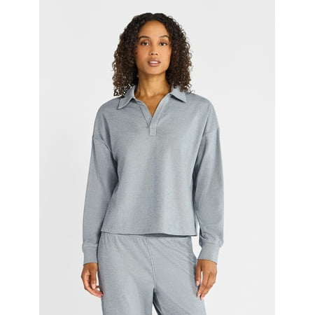 Athletic Works Women's Bi-Color Top with Long Sleeves, Sizes XS-XXXL