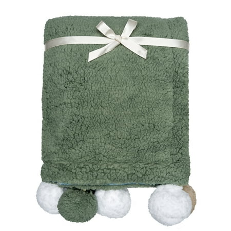Modern Moments By Gerber Baby Boy Pompom Blanket, Green