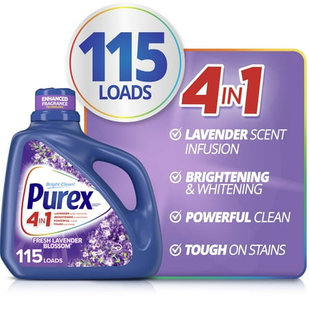 Purex Lavender Blossom Liquid Laundry Detergent, 150 fl oz, 115 Loads