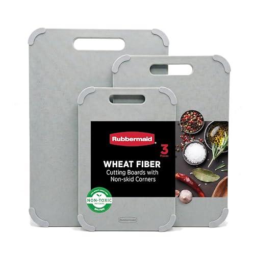 3-Piece Rubbermaid Reversible Wheat Fiber Cutting Board Set Amazon