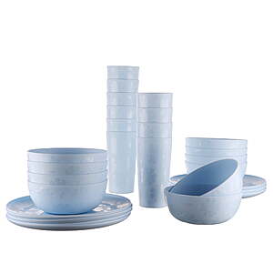 30-Pc Mainstays Etched Pattern Plastern Dinnerware Set (4 Colors) $9.90 + Free S&H on $35+