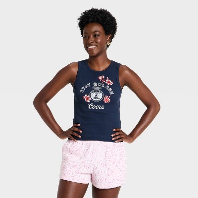 Women's Coors Paisley Graphic Tank Top - Navy Blue M