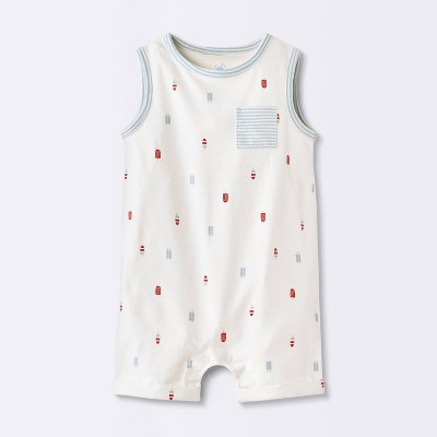Baby Popsicle Henley Tank Romper - Cloud Island™ White 3-6M