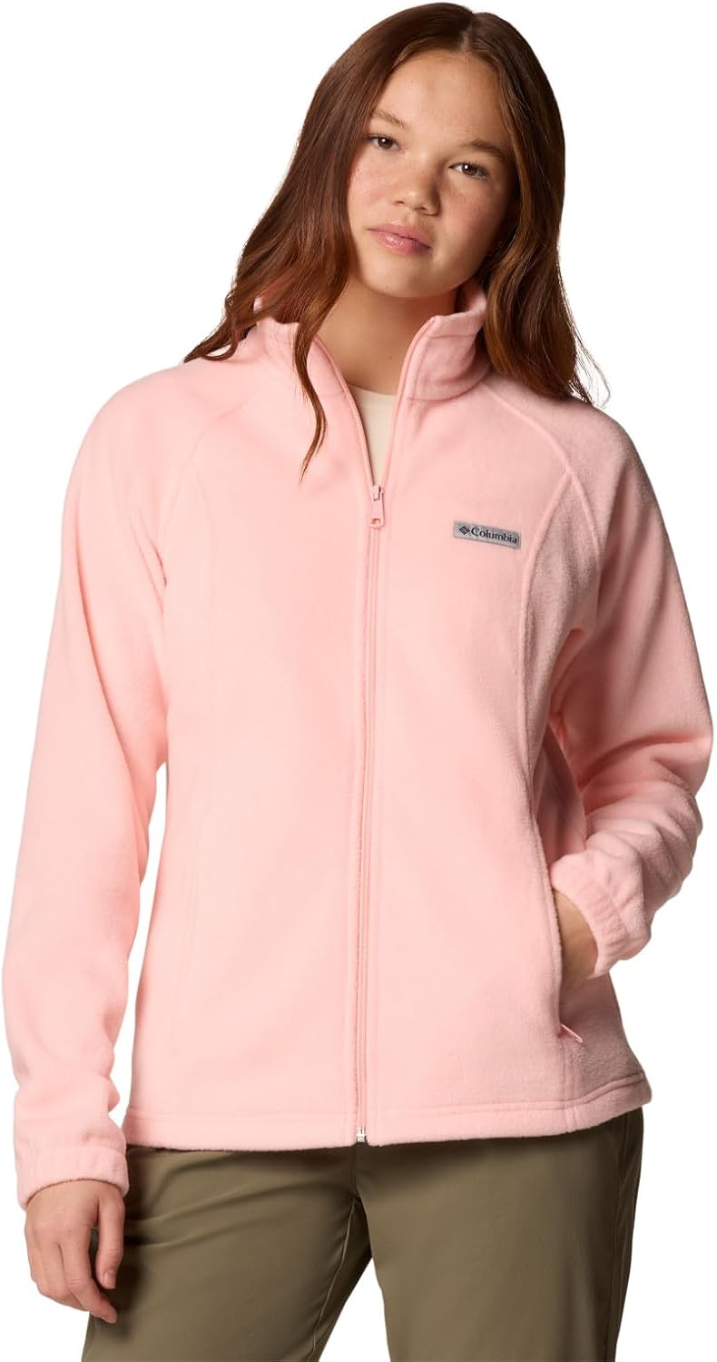 Columbia Womens Benton Springs Full Zip Fleece Jacket, Pink Sand, 2X