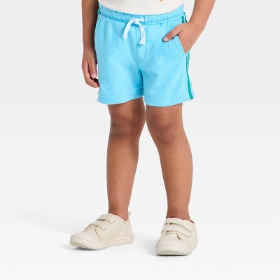 Toddler Boys' Slub Knit Pull-On Shorts - Cat & Jack™ Turquoise Blue 3T