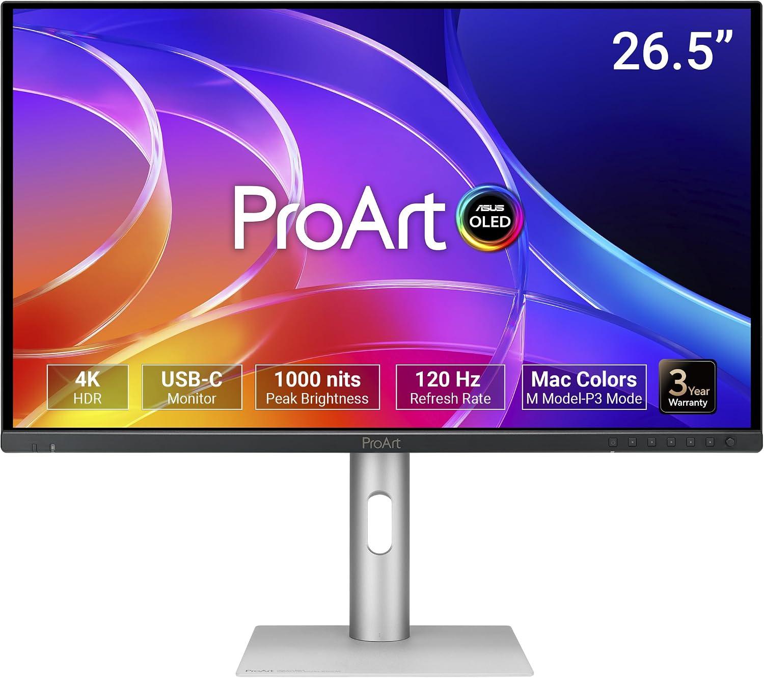 26.5" ASUS ProArt Display OLED 4K HDR 120Hz Monitor w/ KVM Amazon