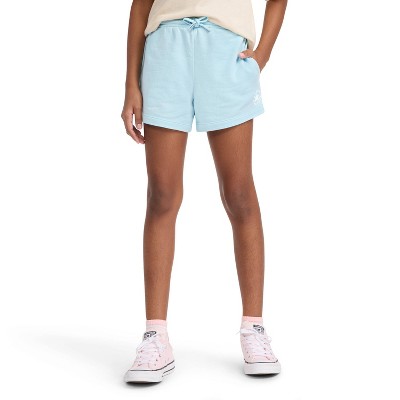 Converse® Girls' French Terry Pull-On Shorts - Light Blue L