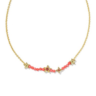 Kendra Scott Beaded Star Charm Necklace - Gold/Red One Size
