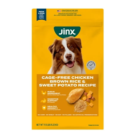 Jinx Cage-Free Chicken, Brown Rice & Sweet Potato Dry Dog Food, 11.5 lb Bag
