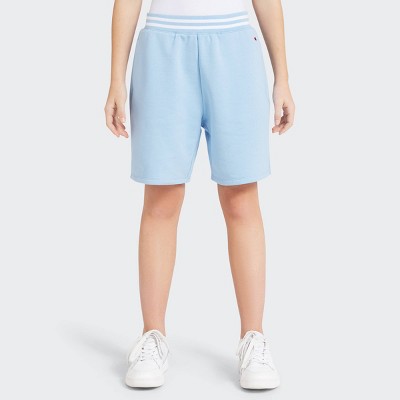Champion Girls' Loose Fit French Terry Shorts - Light Blue M