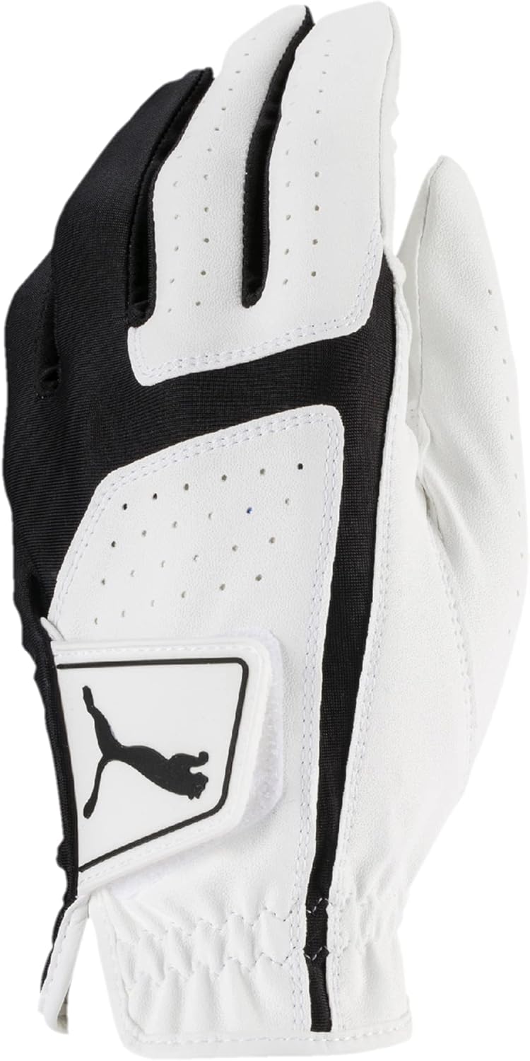 PUMA Golf Men's Flexlite Golf Glove (Bright White-Puma Black, Med/Large, Left Hand)