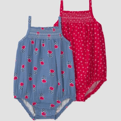 Carter's Just One You® Baby Girls' 2pk Patterned 4th of July Romper - Blue/Red 18M