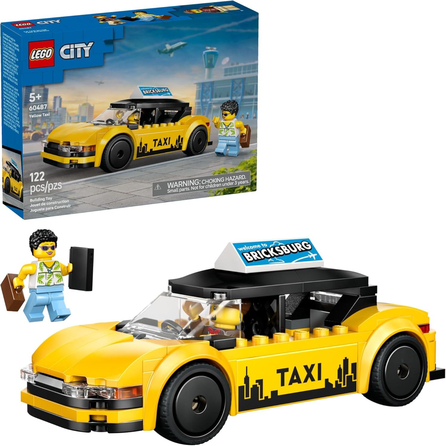 LEGO City 60487 Yellow Taxi Car Amazon