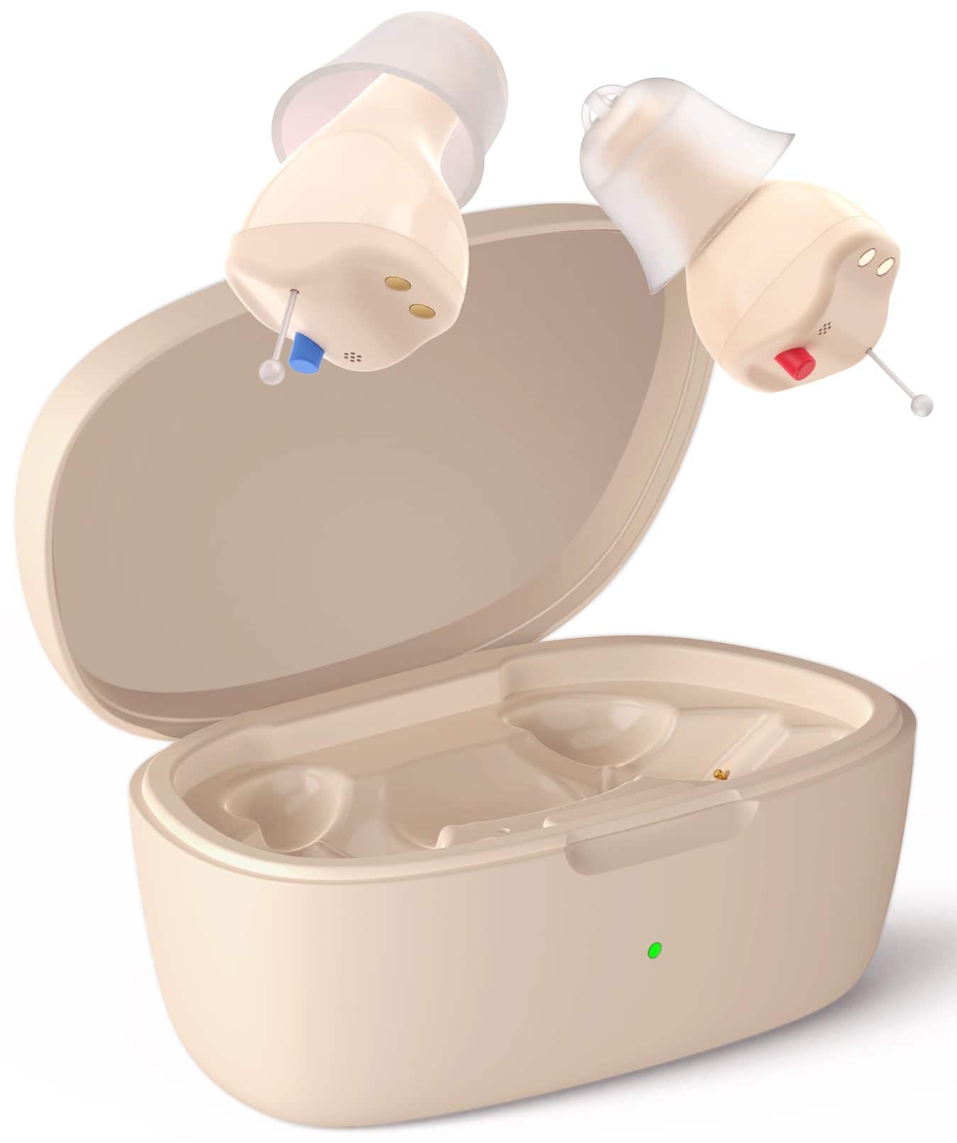 LINNER - Saturn 2 OTC Rechargeable Hearing Aids for Seniors, Discreet & Noise-Canceling - Beige Gold