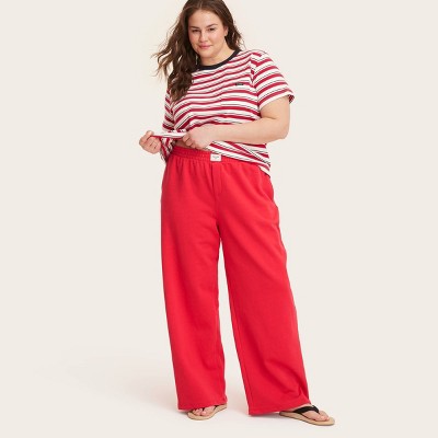 Women's High-Rise Boxer Sweatpants - Parke x Target Red 3X