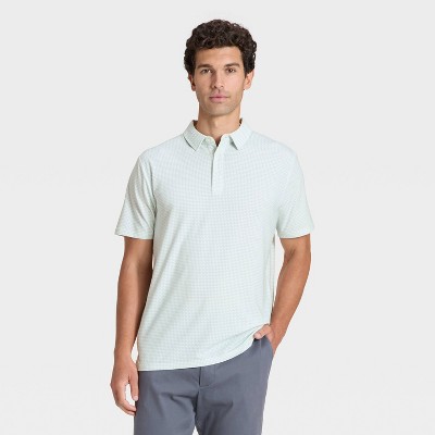 Men's Comfort Wear Polo Shirt - Goodfellow & Co™ Light Blue Print S