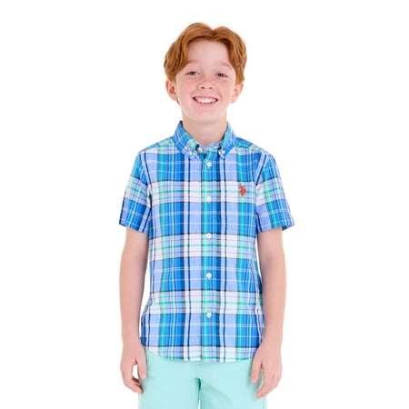 U.S. Polo Assn. Short Sleeve Button-Up Shirt for Boys, Sizes 4-18
