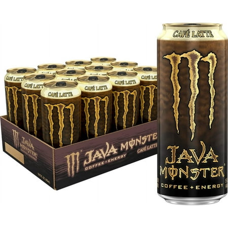 (12 Cans) Monster Energy Java Café Latte, Coffee + Energy Drink, 15 fl oz cans