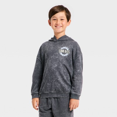 Grayson Threads Kids Boys' Oversized Hooded Sweatshirt - Charcoal L