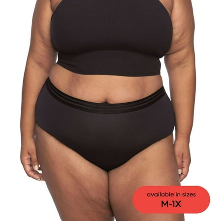 Thinx For All Leaks Women’s Hi-Waist Incontinence Underwear, Size 1X, Black