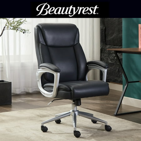 Beautyrest Beyla Ergonomic Manager Office Chair with Padded Armrest for Teens and Adults, Black