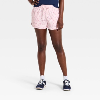 Women's Paisley Graphic Jogger Shorts - Light Pink M