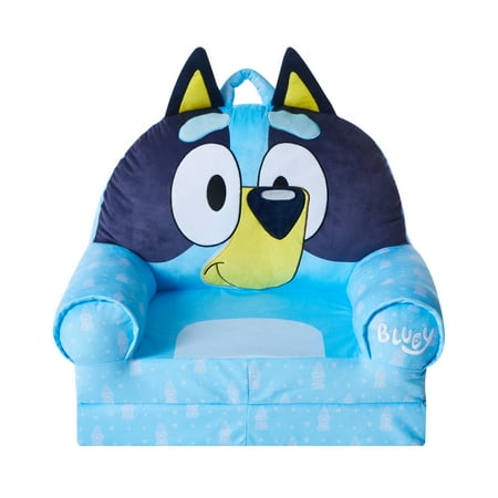 Toddler Bluey 2-in-1 Polyester Flip Out Chair Blue for Kids