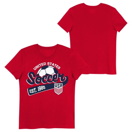 United Stated Men's National Team USMNT USA Youth Girls Red Soccer Graphic Tee