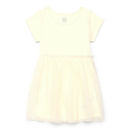 Wonder Nation Girls Tutu Dress with Short Sleeves, Sizes 4-18 & Plus