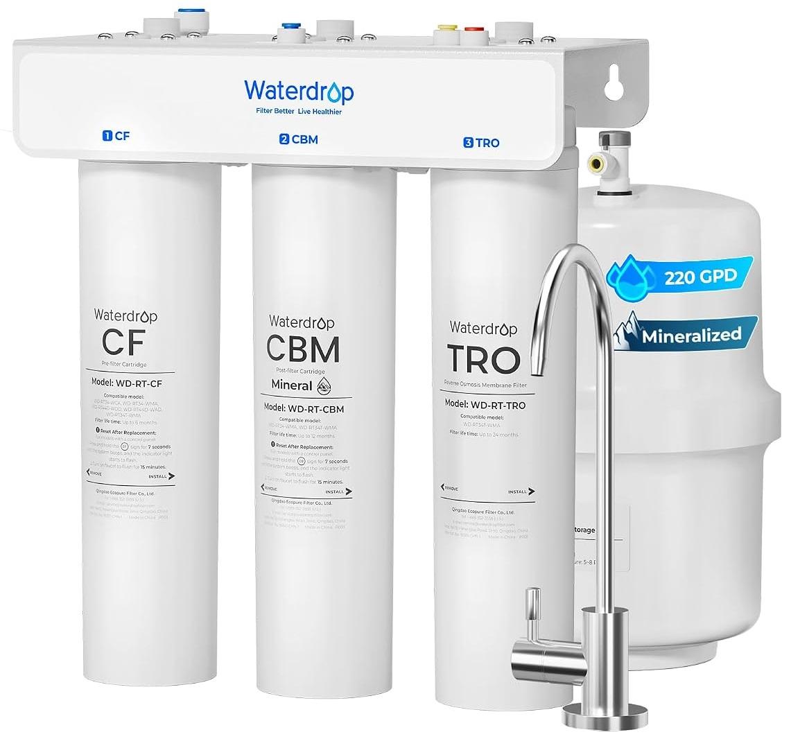 Waterdrop T3-T 220 GPD Remineralization Reverse Osmosis Water Filter Amazon